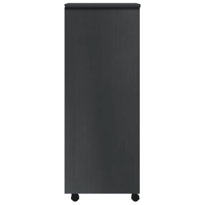 Armoire roulante avec tiroirs MOSS gris bois de pin solide – Image 3