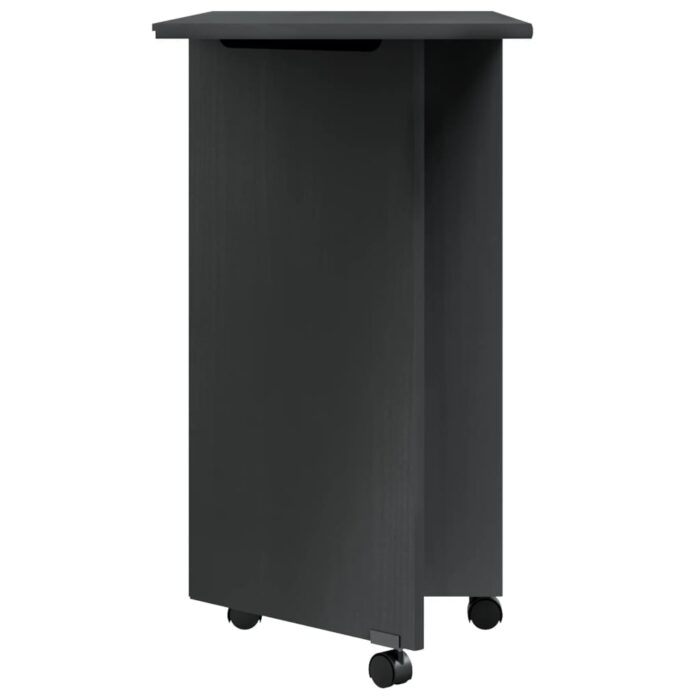 Armoire roulante avec bureau MOSS gris bois de pin solide – Image 3