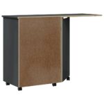 Armoire roulante avec bureau MOSS gris bois de pin solide – Image 4