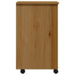 Armoire roulante avec tiroirs MOSS bois de pin marron miel – Image 3