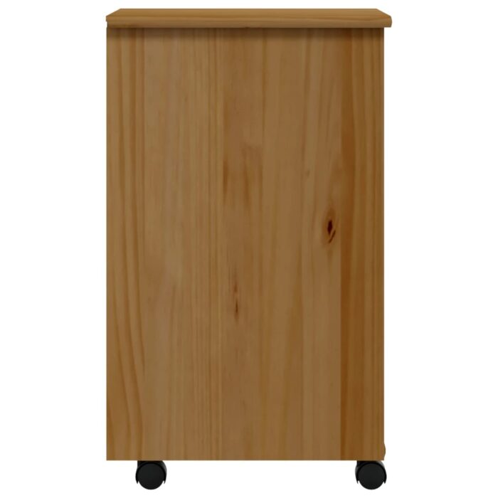 Armoire roulante avec tiroirs MOSS bois de pin marron miel – Image 3