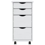 Armoire roulante avec tiroirs MOSS blanc bois de pin solide – Image 2