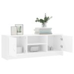 Meuble TV blanc 102x30x37,5 cm bois d'ingénierie – Image 2