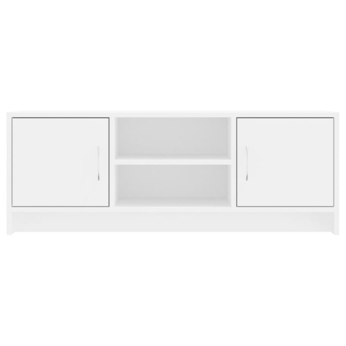 Meuble TV blanc 102x30x37,5 cm bois d'ingénierie – Image 3