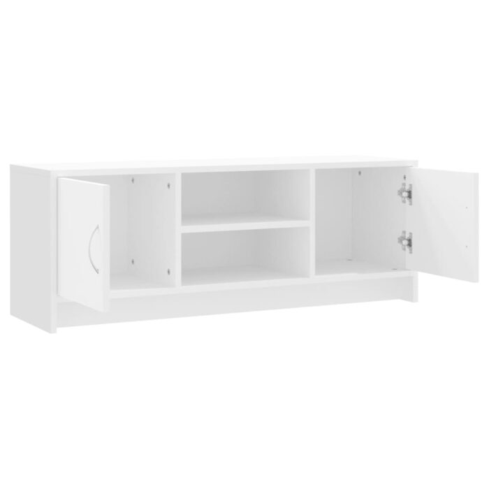 Meuble TV blanc 102x30x37,5 cm bois d'ingénierie – Image 4