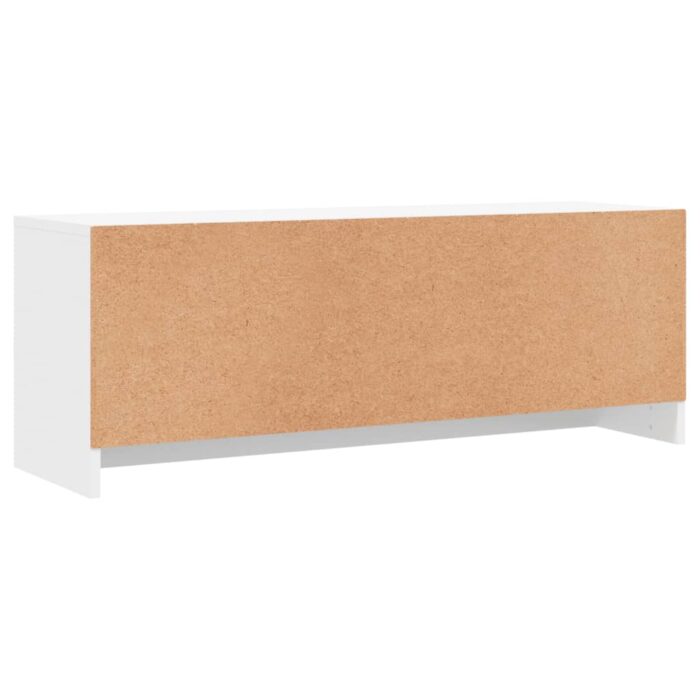 Meuble TV blanc 102x30x37,5 cm bois d'ingénierie – Image 6