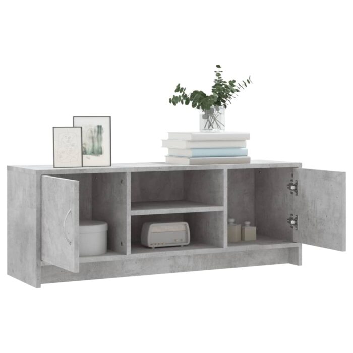 Meuble TV gris béton 102x30x37,5 cm bois d'ingénierie – Image 2