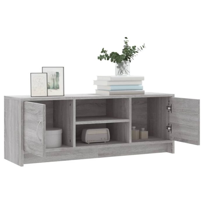 Meuble TV sonoma gris 102x30x37,5 cm bois d'ingénierie – Image 2