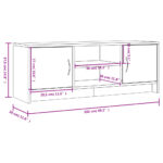Meuble TV sonoma gris 102x30x37,5 cm bois d'ingénierie – Image 9