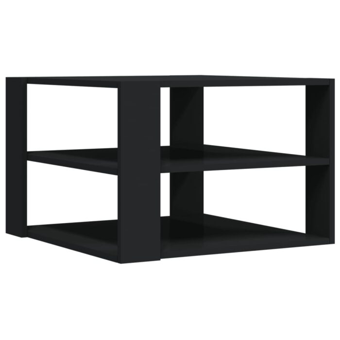 Table basse noir 59,5x59,5x40 cm bois d'ingénierie – Image 3