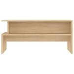 Table basse chêne sonoma 90x55x42,5 cm bois d'ingénierie – Image 2
