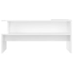 Table basse blanc brillant 90x55x42,5 cm bois d'ingénierie – Image 2