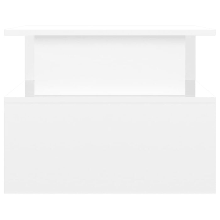 Table basse blanc brillant 90x55x42,5 cm bois d'ingénierie – Image 3