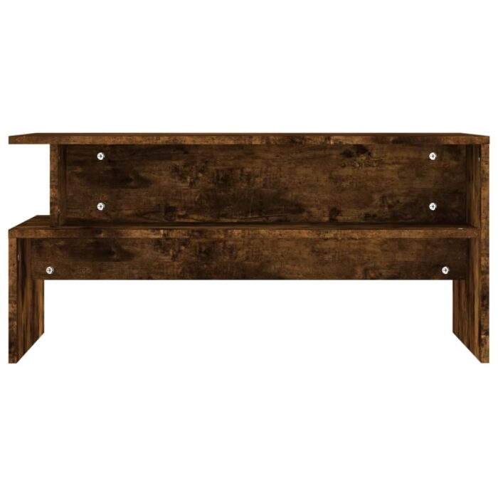 Table basse chêne fumé 90x55x42,5 cm bois d'ingénierie – Image 2
