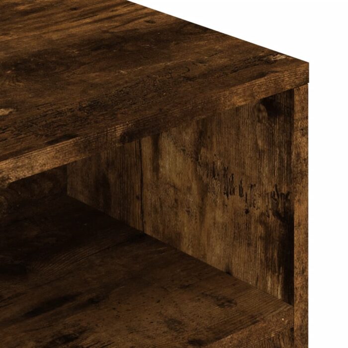 Table basse chêne fumé 90x55x42,5 cm bois d'ingénierie – Image 5