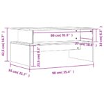 Table basse chêne fumé 90x55x42,5 cm bois d'ingénierie – Image 7