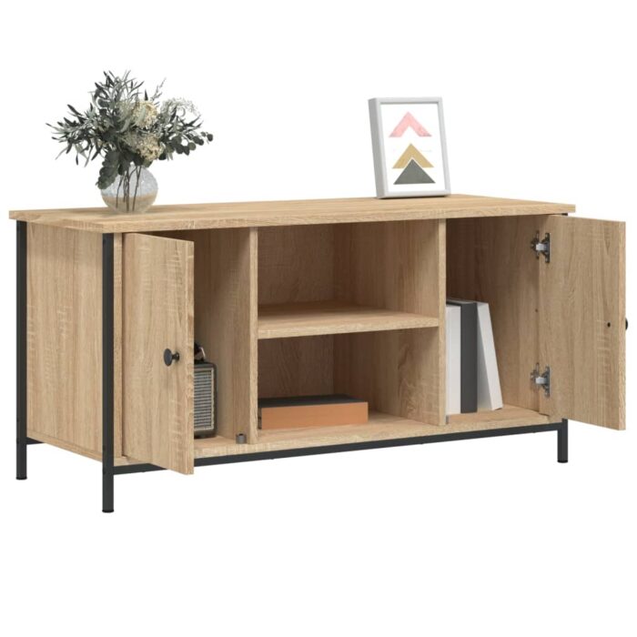 Meuble TV Chêne sonoma 100x40x50 cm Bois d'ingénierie – Image 2