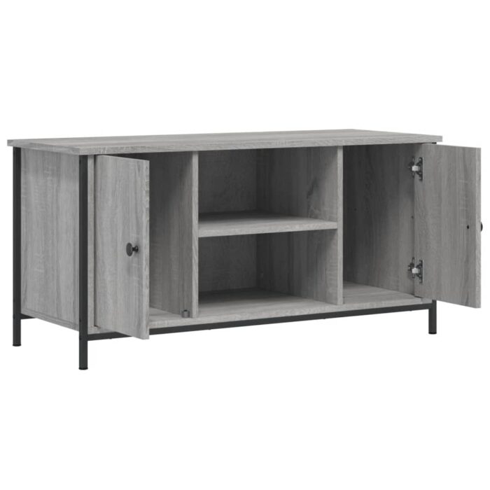 Meuble TV Sonoma gris 100x40x50 cm Bois d'ingénierie – Image 3