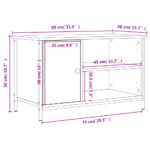 Meuble TV Noir 80x40x50 cm Bois d'ingénierie – Image 9