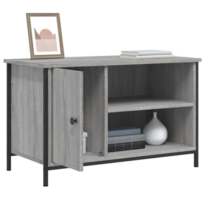 Meuble TV Sonoma gris 80x40x50 cm Bois d'ingénierie – Image 2