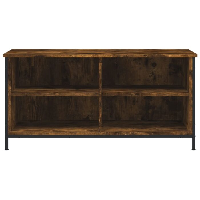 Meuble TV Chêne fumé 100x40x50 cm Bois d'ingénierie – Image 2
