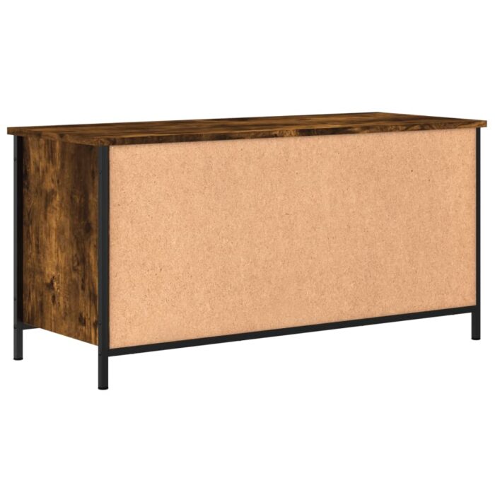 Meuble TV Chêne fumé 100x40x50 cm Bois d'ingénierie – Image 4