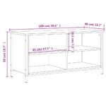 Meuble TV Chêne fumé 100x40x50 cm Bois d'ingénierie – Image 6