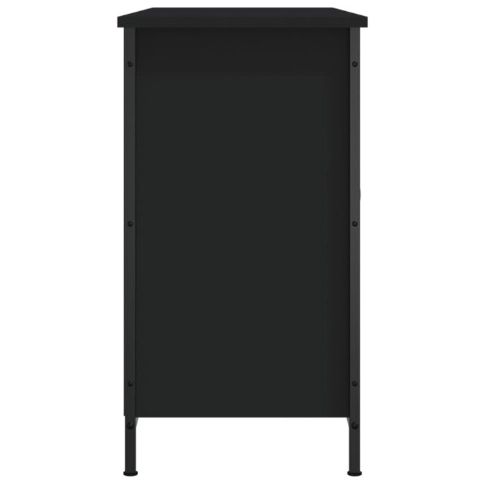 Meuble TV noir 100x35x65 cm bois d'ingénierie – Image 5