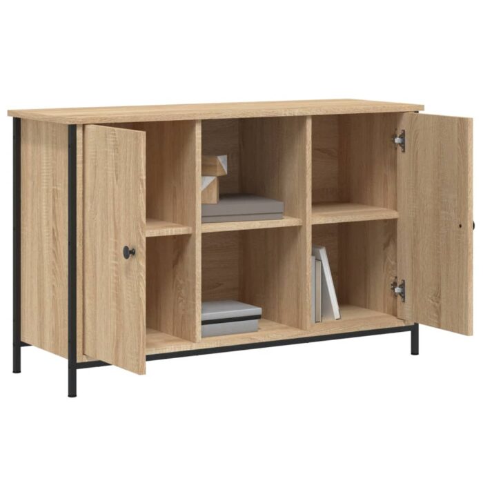 Meuble TV chêne sonoma 100x35x65 cm bois d'ingénierie – Image 2