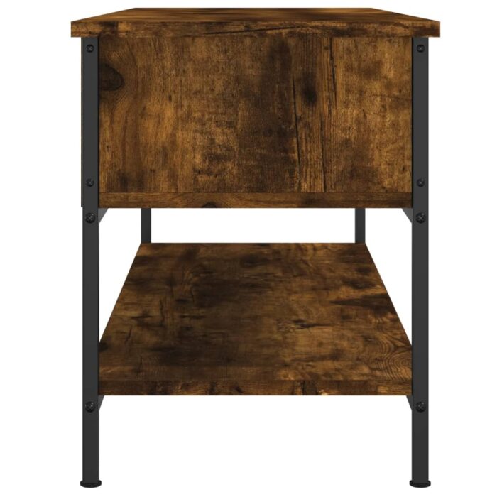 Meuble TV chêne fumé 100x35x45 cm bois d'ingénierie – Image 3