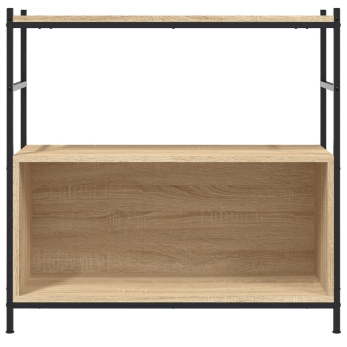 Bibliothèque chêne sonoma 80x30x78,5cm bois d'ingénierie et fer – Image 2