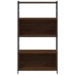 Bibliothèque chêne brun 80x30x145,5 cm bois d'ingénierie et fer – Image 2