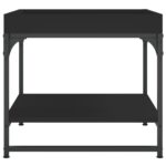 Table basse noir 49,5x49,5x45 cm bois d'ingénierie – Image 3