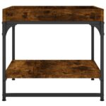 Table basse chêne fumé 49,5x49,5x45 cm bois d'ingénierie – Image 3