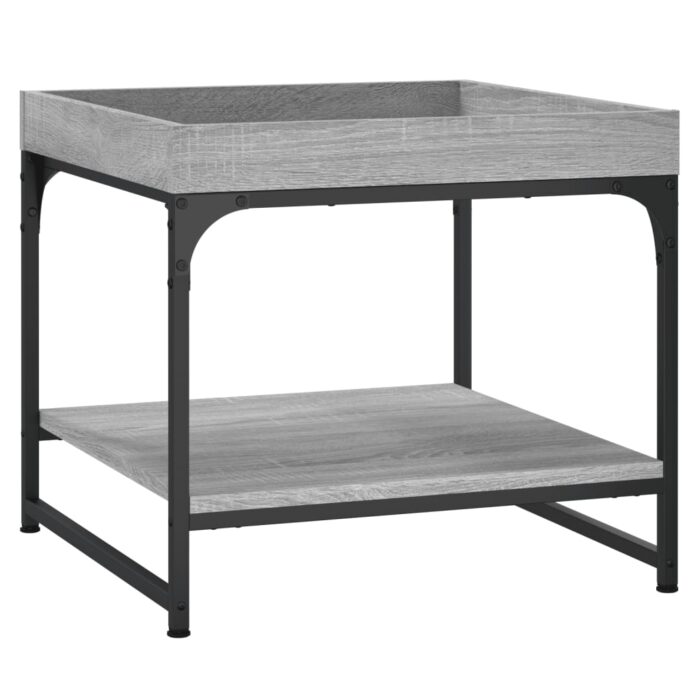 Table basse sonoma gris 49,5x49,5x45 cm bois d'ingénierie – Image 4
