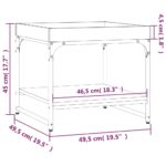 Table basse sonoma gris 49,5x49,5x45 cm bois d'ingénierie – Image 7