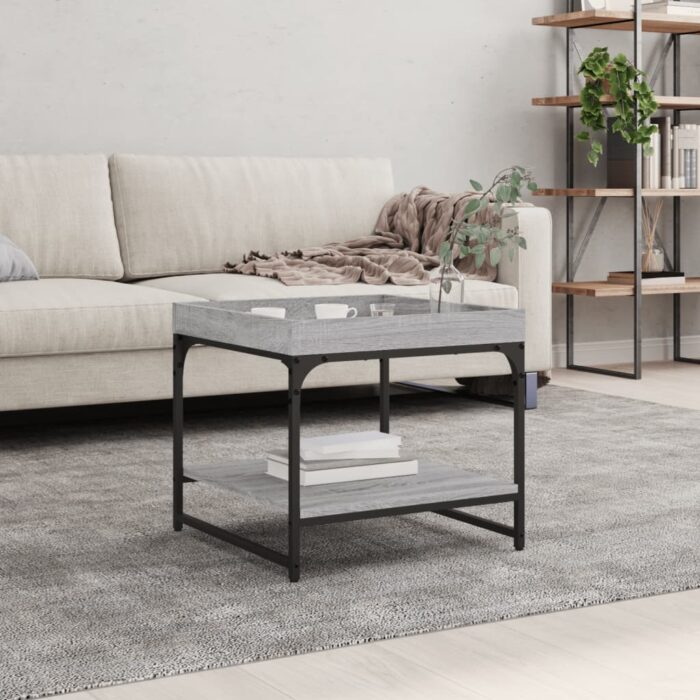 Table basse sonoma gris 49,5x49,5x45 cm bois d'ingénierie – Image 1