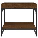 Table basse chêne marron 49,5x49,5x45 cm bois d'ingénierie – Image 2