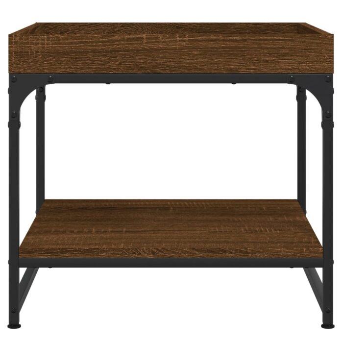 Table basse chêne marron 49,5x49,5x45 cm bois d'ingénierie – Image 2