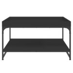 Table basse noir 80x80x45 cm bois d'ingénierie et fer – Image 2