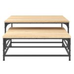 Tables basses gigognes 2 pcs chêne sonoma bois d'ingénierie – Image 3