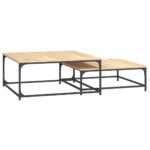 Tables basses gigognes 2 pcs chêne sonoma bois d'ingénierie – Image 4