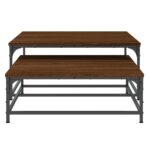 Tables basses gigognes 2 pcs chêne marron bois d'ingénierie – Image 3