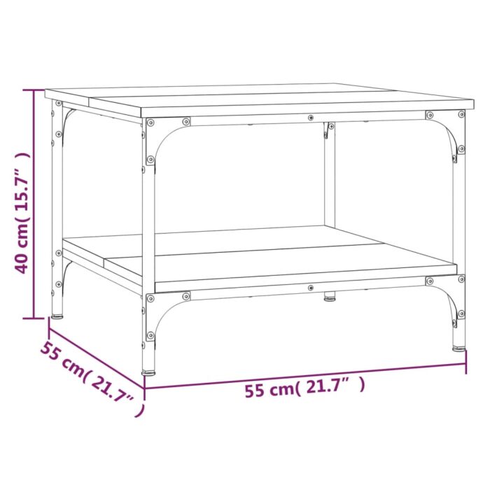 Table basse Noir 55x55x40 cm bois d'ingénierie – Image 7