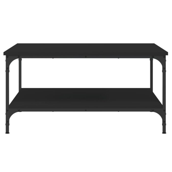 Table basse noir 80x80x40 cm bois d'ingénierie – Image 2