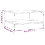 Table basse chêne sonoma 80x80x40 cm bois d'ingénierie – Image 7