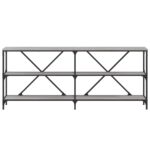 Table console sonoma gris 180x30x75 cm bois d'ingénierie et fer – Image 2