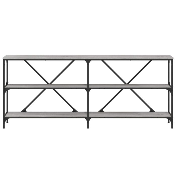 Table console sonoma gris 180x30x75 cm bois d'ingénierie et fer – Image 2