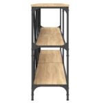 Table console chêne sonoma 200x30x75cm bois d'ingénierie et fer – Image 3