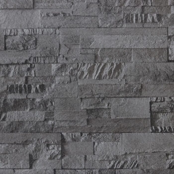 Papier peint 3D aspect de pierre noir 10x0,53 m non tissé – Image 5